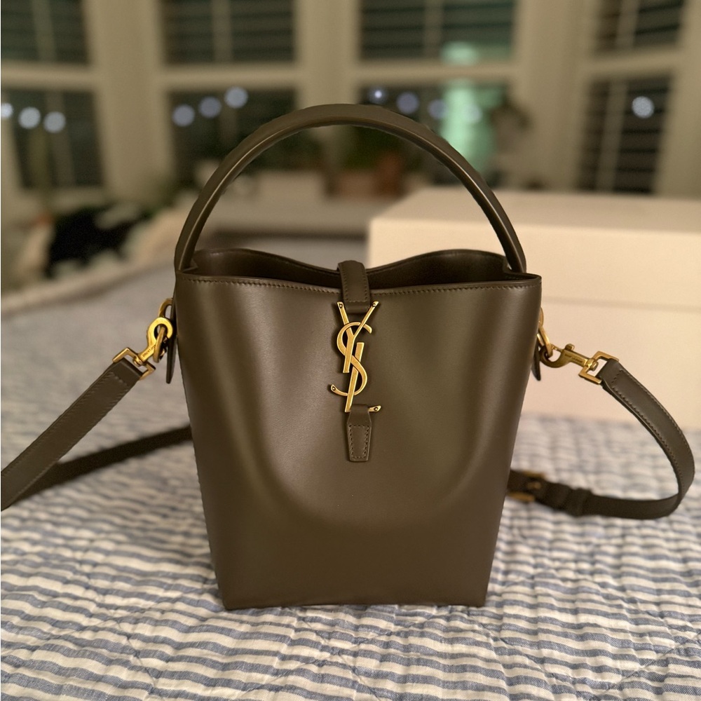 YSL Le37 Small Bucket Bag in Deep Musk